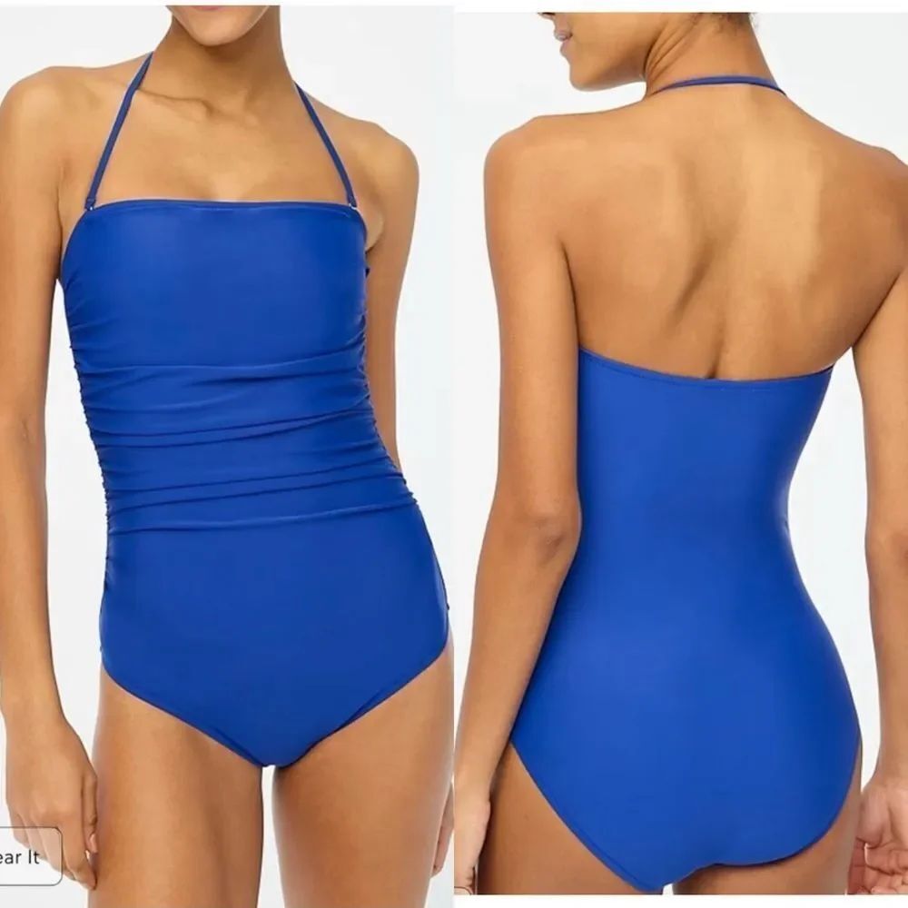 NWT J Crew Factory Strapless one-piece swimsuit in Royal Blue